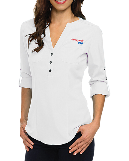Ladies Long Sleeve Shirt with Adjustable Sleeves